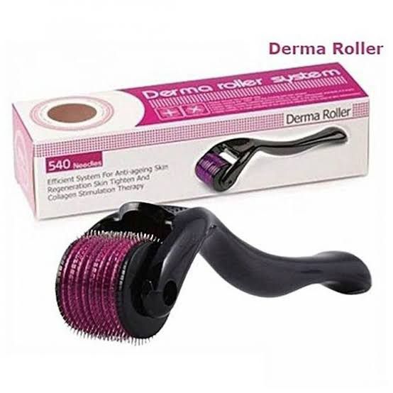 3 In 1 Combo Deal 1 Derma Roller (0.5mm), Silicone Scalp Massage Brush, Oil Bottle