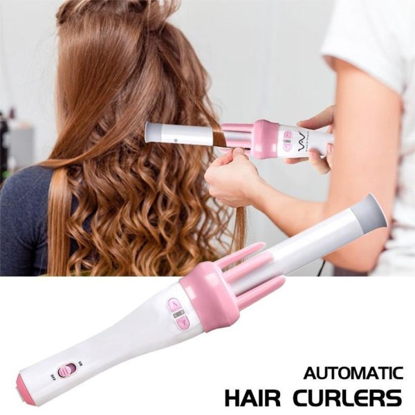 Electric Automatic Pink Curler Roller With Box And Accessories