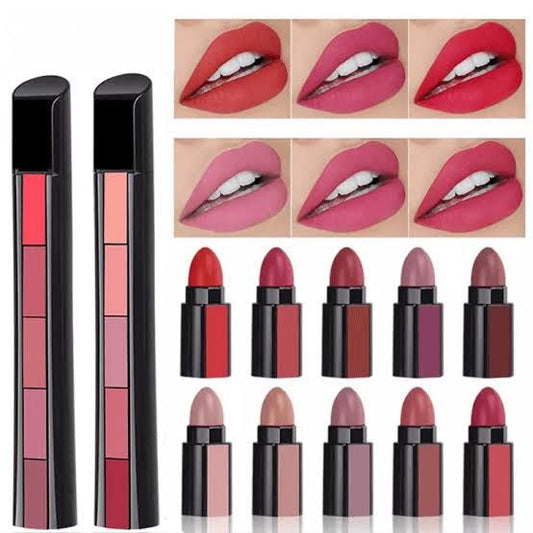 Pack Of 2 Pcs Huda Beauty 5 In 1 Lipstick Nude Shades